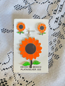Sunflower Earrings & Pendant